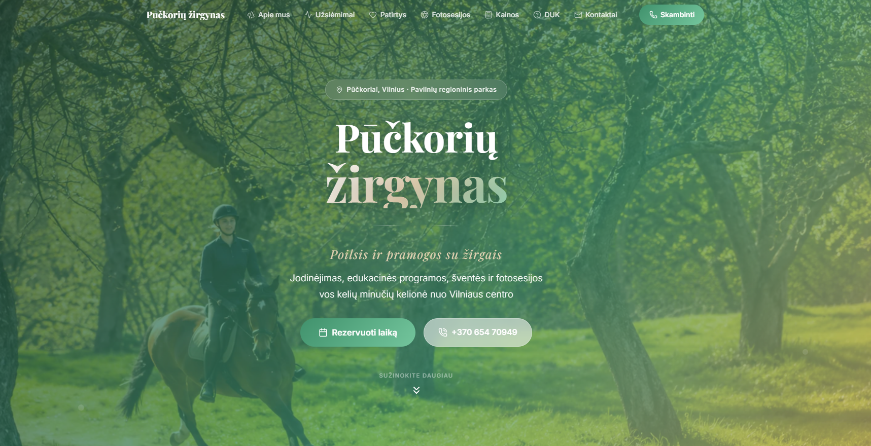 Pūčkorių žirgynas svetainė
