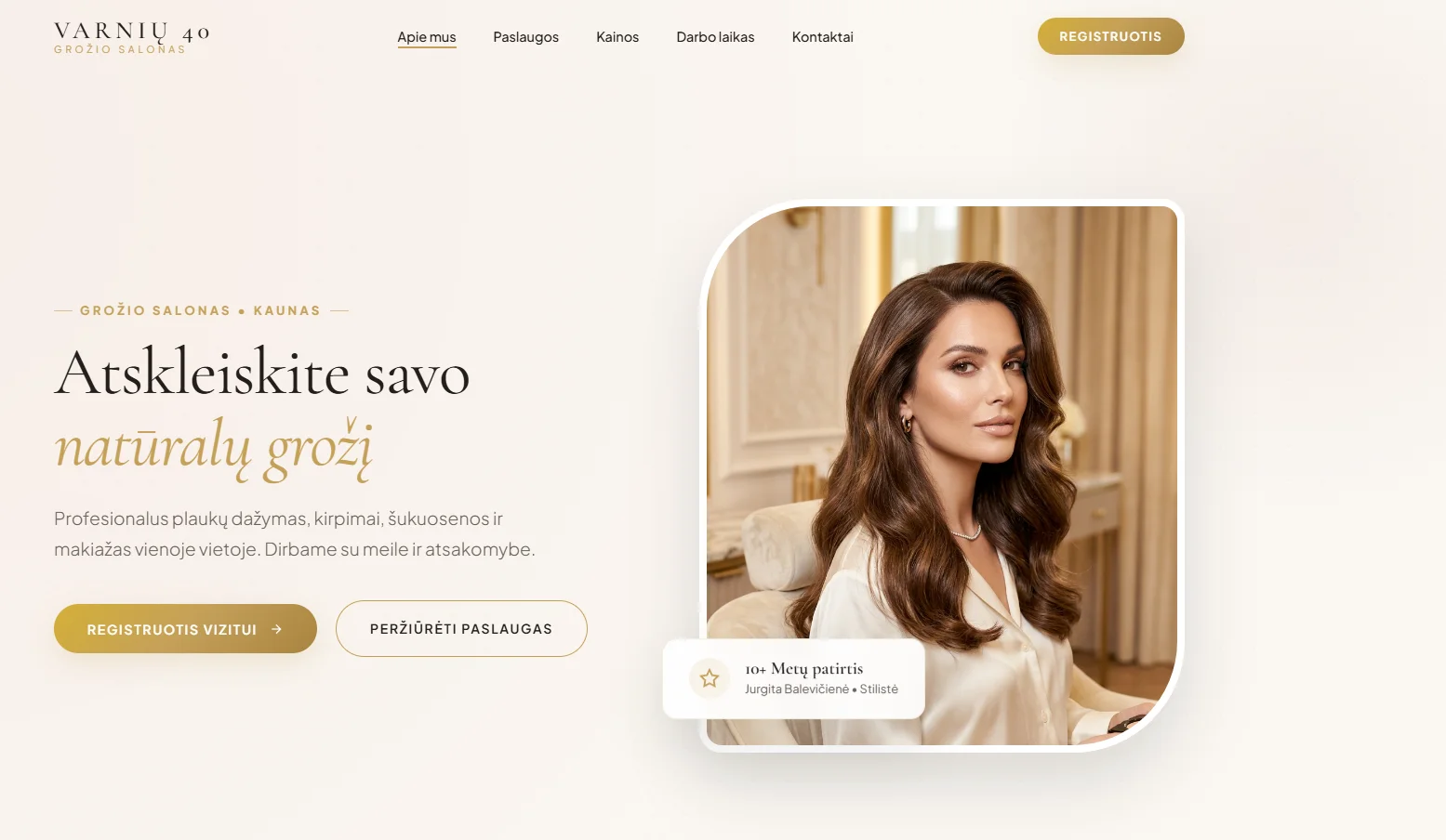 Grožio salonas Varnių 40 svetainė