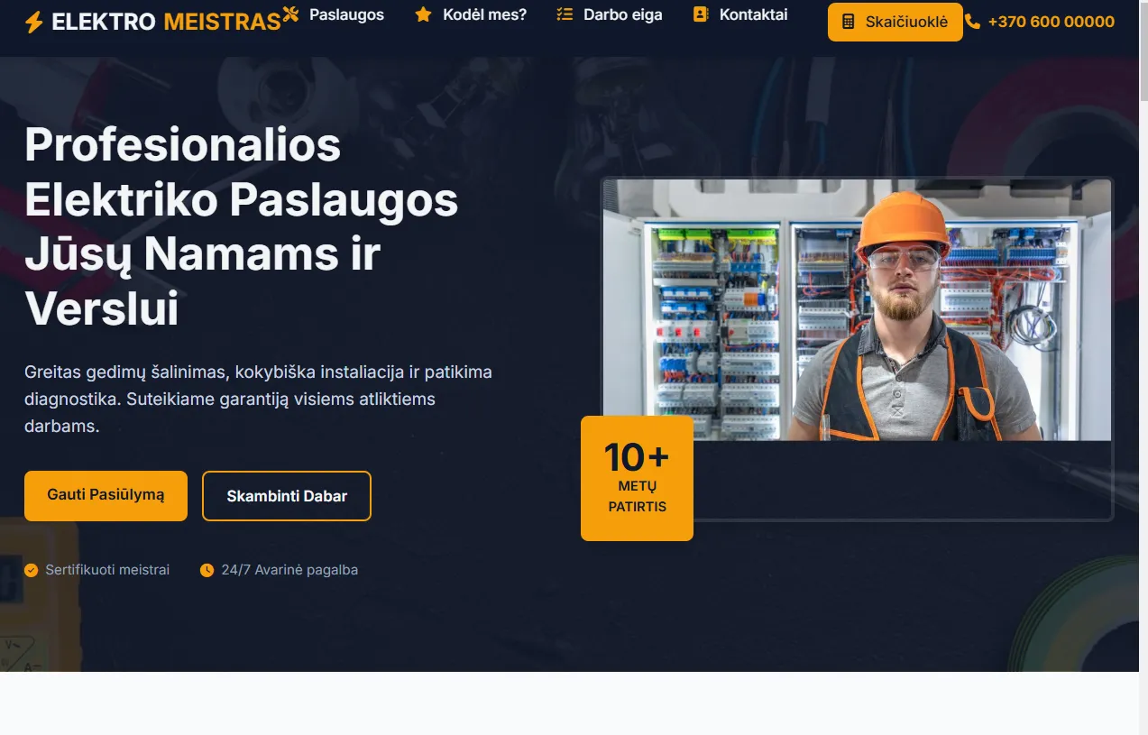 Profesionalūs elektros darbai
